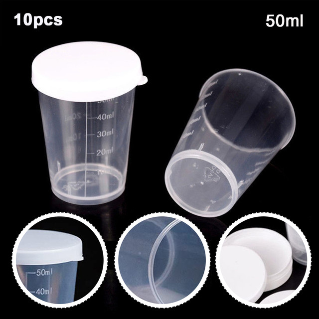 Plastic Medicine Measuring Cup  Plastic Liquid Measuring Cups - 10pcs 50ml  - Aliexpress